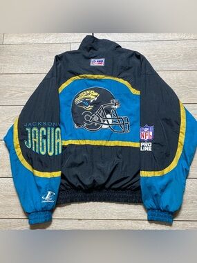 Vintage 90s NFL Logo Athletic Jacksonville Jaguars Pro Line Full Zip Jacket Sz M